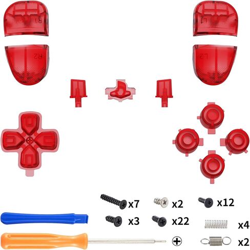 eXtremeRate Replacement Full Set Buttons Compatible with ps5 Edge Controller, Clear Lime Green D-pad Share Options Home Face Buttons R1 L1 R2 L2 Triggers Compatible with ps5 Edge Controller in Kuwait