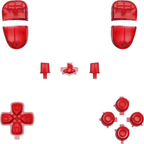 eXtremeRate Replacement Full Set Buttons Compatible with ps5 Edge Controller, Clear Lime Green D-pad Share Options Home Face Buttons R1 L1 R2 L2 Triggers Compatible with ps5 Edge Controller in Kuwait