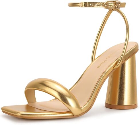 Women's Block High Heels Square Open Toe Strappy Sandals Party Wedding Ankle Strap Shoes in Saudi Arabia