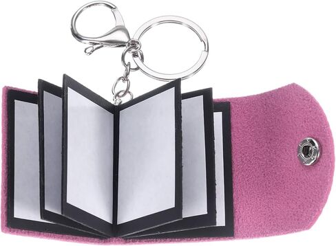 uxcell Custom Keychain with Pictures, Personalized Leather Mini Photo Album Keychain with 10 Pictures DIY Small Memory Keyring Book for Family, Gray in Kuwait