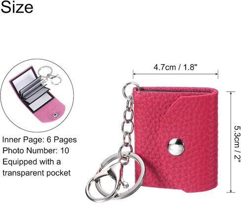 uxcell Custom Keychain with Pictures, Personalized Leather Mini Photo Album Keychain with 10 Pictures DIY Small Memory Keyring Book for Family, Gray in Kuwait