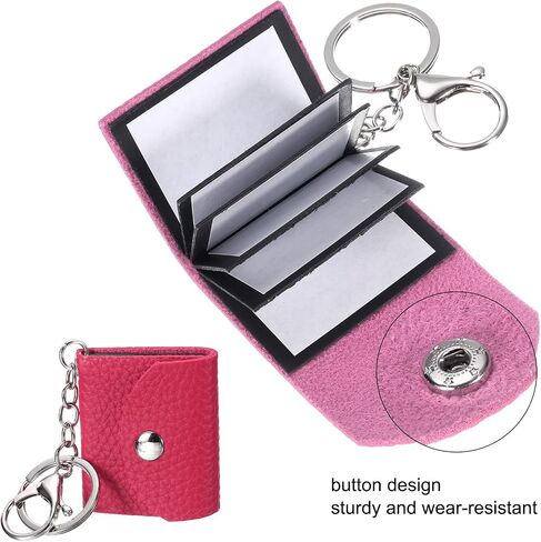 uxcell Custom Keychain with Pictures, Personalized Leather Mini Photo Album Keychain with 10 Pictures DIY Small Memory Keyring Book for Family, Gray in Kuwait