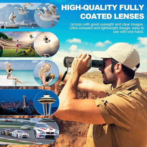 جديد 8-20x50 HD تكبير أحادي تلسكوب عالي الطاقة منخفض الرؤية الليلية BAK4 موشور وعدسة FMC أحادية للبالغين لمشاهدة الطيور طويلة المدى / الصيد / سيارات السباق in Kuwait