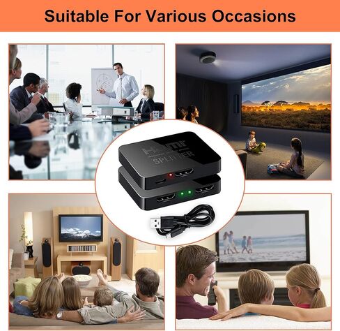 مقسم HDMI 1 في 2 مخرج، شاشة WrixWric 4K HDMI مكررة/مرآة، مقسم يعمل بالطاقة 1×2 يدعم دقة Full HD 4K@30 هرتز 1080P 3D لـ PS5، Roku، TV Box - مصدر واحد إلى شاشتين متطابقتين in Kuwait