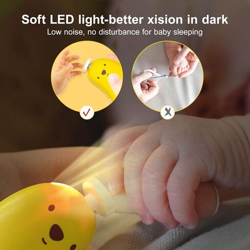 Baby Nail Trimmer Electric ｜ Safe & Easy Baby Nail File｜Baby Electric Nail Clipper Set｜Suitable for Newborns｜Toddlers + Adult Nail Trimming/Toenails｜6 Grinding Heads and LED Light｜Storage Case in Saudi Arabia