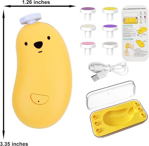 Baby Nail Trimmer Electric ｜ Safe & Easy Baby Nail File｜Baby Electric Nail Clipper Set｜Suitable for Newborns｜Toddlers + Adult Nail Trimming/Toenails｜6 Grinding Heads and LED Light｜Storage Case in Saudi Arabia