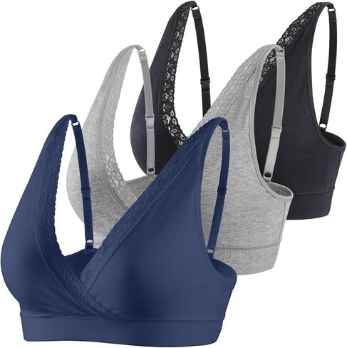 COLOMI Maternity Nursing Bra Wirefree Cotton Breastfeeding Bra for Sleep Lace Maternity Bralette in Saudi Arabia