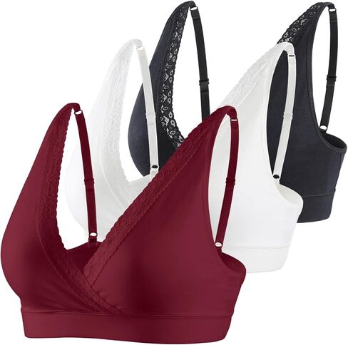 COLOMI Maternity Nursing Bra Wirefree Cotton Breastfeeding Bra for Sleep Lace Maternity Bralette in Saudi Arabia