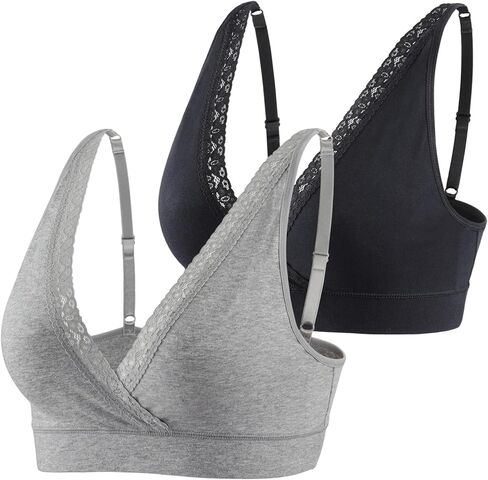COLOMI Maternity Nursing Bra Wirefree Cotton Breastfeeding Bra for Sleep Lace Maternity Bralette in Kuwait