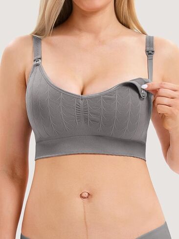 HBselect Nursing Bras for Breastfeeding Maternity Bra Women Seamless Pregnancy Wireless Sleep Bralette with Extra Extenders in Saudi Arabia