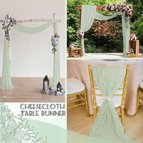 16 Pack Cheesecloth Table Runner, 35x120 Inch Boho Gauze Table Runner, Cheese Cloth Long Table Runner Elegant Table Runner for Party Wedding Bridal Shower Table Decor (Beige) in Kuwait