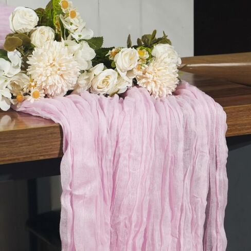 16 Pack Cheesecloth Table Runner, 35x120 Inch Boho Gauze Table Runner, Cheese Cloth Long Table Runner Elegant Table Runner for Party Wedding Bridal Shower Table Decor (Beige) in Kuwait
