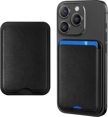 محفظة الهاتف، حامل بطاقات الهاتف الخلوي، عصا محفظة الهاتف، حجب RFID، محفظة هاتف جلدية نباتية لهاتف iPhone 15/14/13/12 (1، أسود) in Kuwait