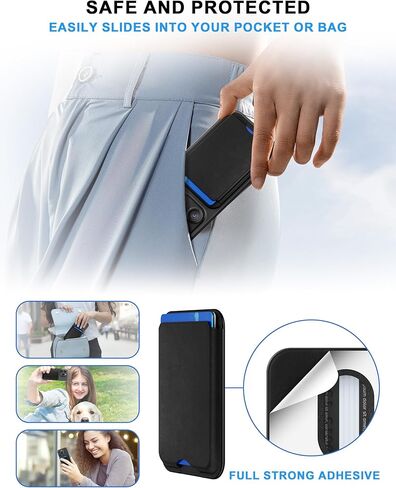 محفظة الهاتف، حامل بطاقات الهاتف الخلوي، عصا محفظة الهاتف، حجب RFID، محفظة هاتف جلدية نباتية لهاتف iPhone 15/14/13/12 (1، أسود) in Kuwait