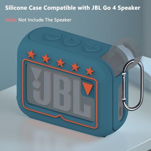 Silicone Cover and Hard Travel Case for JBL Go 4 Ultra Portable Bluetooth Speaker, Accessories for JBL Go 4 Pro Sound Bluetooth Speaker Stand Up Holder (Hard Case and Silicone Case) (Blue Case) in Saudi Arabia