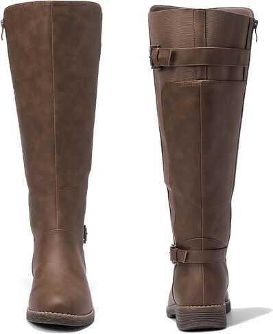 Luoika Women's Extra Wide Calf Knee High Boots, Plus Size Wide Width Knee-High Boots Winter Fall Low Heel Ridding Boots. in Saudi Arabia