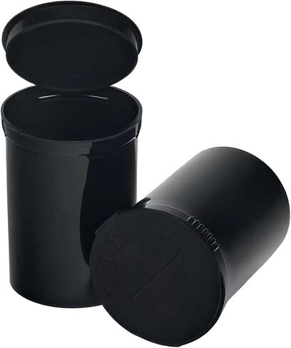 Empty Pill Bottles 30 Dram Smell Proof Child Resistant Airtight Pop Top Containers, Plastic Vials for Medicine, Herbs and Suppliments - 12 Pack (Black Opaque) in Saudi Arabia