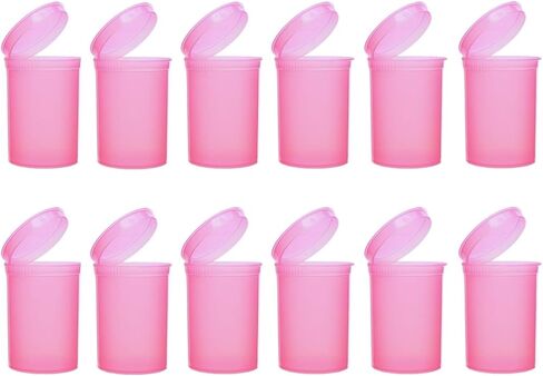 Empty Pill Bottles 30 Dram Smell Proof Child Resistant Airtight Pop Top Containers, Plastic Vials for Medicine, Herbs and Suppliments - 12 Pack (Black Opaque) in Saudi Arabia