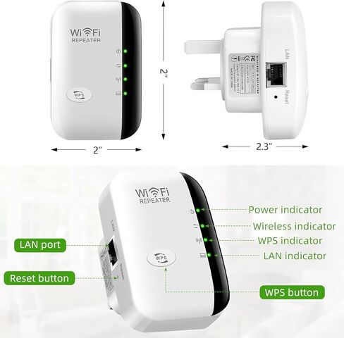 WiFi Extender,2024 Upgrade COOPOY Generation WiFi Booster,Covers Up to 3000 Sq.ft and 35 Devices,Internet Booster with Ethernet Port,WiFi Range Extender,Alexa Compatible (White) in Saudi Arabia