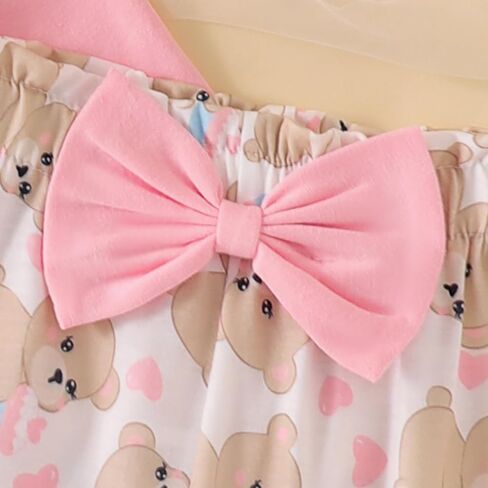 Newborn Infant Baby Girl Outfits Ruffle Bear Long Sleeve Romper Bodysuit Tops Pants Set Cute Fall Winter Clothes in Saudi Arabia