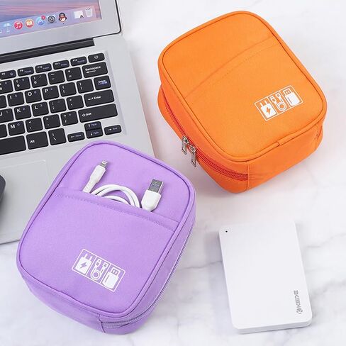 E-Tree Storage Pouch for Small Electronics and Accessories,Tech Bag,Electronic Organizer Case Compatible with MacBook Laptop Charger,Mouse,Cables,Hub,Power Bank,Earphone,Toiletries Cosmetics (Orange) in Saudi Arabia