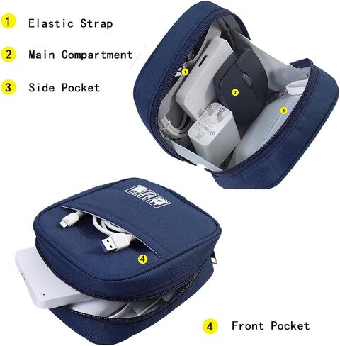 E-Tree Storage Pouch for Small Electronics and Accessories,Tech Bag,Electronic Organizer Case Compatible with MacBook Laptop Charger,Mouse,Cables,Hub,Power Bank,Earphone,Toiletries Cosmetics (Orange) in Saudi Arabia