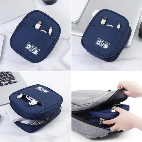 E-Tree Storage Pouch for Small Electronics and Accessories,Tech Bag,Electronic Organizer Case Compatible with MacBook Laptop Charger,Mouse,Cables,Hub,Power Bank,Earphone,Toiletries Cosmetics (Orange) in Saudi Arabia