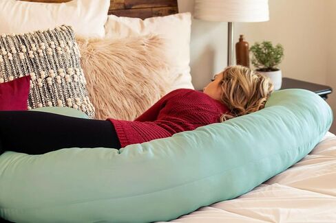 Leachco Snoogle® Supreme │ وسادة الحمل/الأمومة لكامل الجسم │ مع غطاء قابل للإزالة بسحاب - Sea Mist Aqua in Kuwait