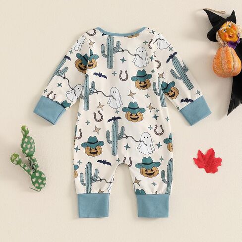 Western Baby Boy Clothes Newborn Jumpsuit | Long Sleeve Cow Daisy Print Zipper Romper, Infant Fall Outfits, Camo/Duck/Halloween Bodysuit, Soft Fabric in Saudi Arabia