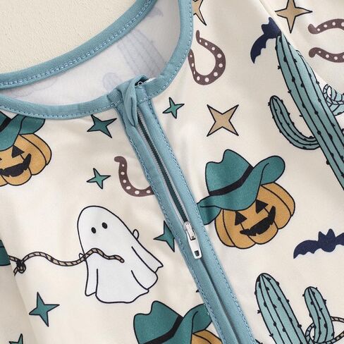 Western Baby Boy Clothes Newborn Jumpsuit | Long Sleeve Cow Daisy Print Zipper Romper, Infant Fall Outfits, Camo/Duck/Halloween Bodysuit, Soft Fabric in Saudi Arabia