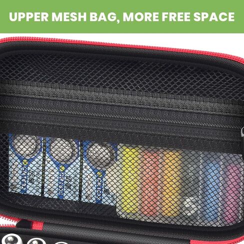 Battery Organizer Storage Holder Case Box for 69+ Batteries AA AAA C Cell 9V 3V Lithium - BT-168 (Red, Small, No Tester Included) in Saudi Arabia