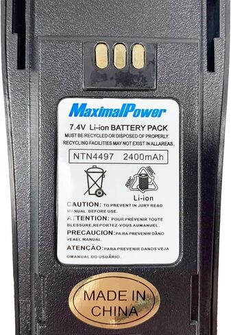MaximalPower RB MOT NTN4497/4490(JP) Japan Sanyo Cell 1900mAh Li-ion Two-Way Radio Battery for Motorola CP040/140/160/200 (Black) in Saudi Arabia