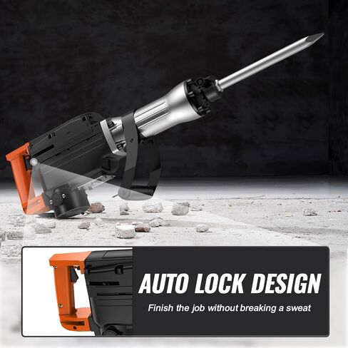 VEVOR Demolition Jack Hammer, 1350 BPM Concrete Breaker 6pcs Chisels Bit Chipping with Case, 2200W Electric Jackhammer Heavy Duty, Black in Saudi Arabia