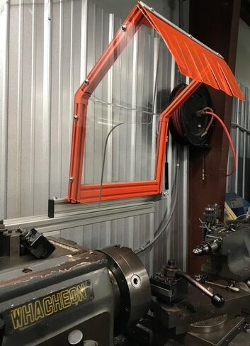 ATS LG-TR3-12 Metal Lathe Guard, Hinged 12 Inch Chuck Shield, Made in USA | OSHA safety shield (standard, non-interlocked). Aluminum body & Lexan shield. 12" wide guard fits chucks up to 12" in Saudi Arabia