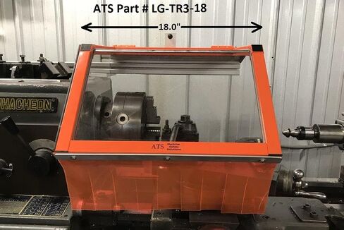 ATS LG-TR3-12 Metal Lathe Guard, Hinged 12 Inch Chuck Shield, Made in USA | OSHA safety shield (standard, non-interlocked). Aluminum body & Lexan shield. 12" wide guard fits chucks up to 12" in Saudi Arabia
