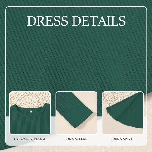 Toddler Dress Long Sleeve Baby Girl Knitted Sweater Dress Tie Waist Kids Fall Winter Swing Dresses Casual Holiday in Saudi Arabia