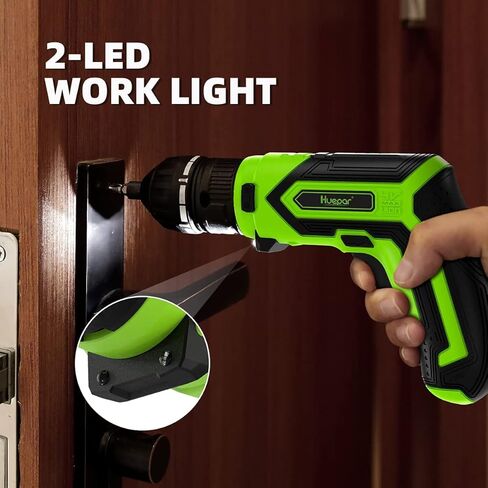 Huepar مفك براغي لاسلكي 4V 1.5Ah Max 6Nm طقم مفك كهربائي قابل لإعادة الشحن مع 4 ملحقات بديلة - 2 ضوء LED، إعداد عزم دوران 9+1 ومجموعة 35 بت، كابل USB للمنزل DIY CS04 in Kuwait