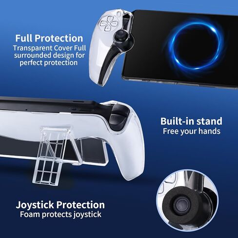 Accessories Bundle Compatible with PS Portal, Hard Carrying Case with Clear Protective Skin with Stand Compatible with PS5 Portal(Black) in Kuwait
