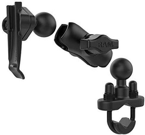 مثبتات ذاكرة الوصول العشوائي (RAM) بمشبك للعمود الفقري مع قاعدة مقود على شكل حرف U RAM-B-149Z-A-GA76U مع ذراع قصير للدراجات النارية، ATV/UTV، الدراجة in Kuwait