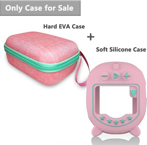 Hard Case and Silicone Cover for JBL Clip 5 Ultra Portable Bluetooth Speaker Accessories, Soft Silicone Case for JBL Clip 5 Speaker Stand Up Holder (Hard Case and Silicone Case) (Pink) in Saudi Arabia