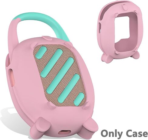 Hard Case and Silicone Cover for JBL Clip 5 Ultra Portable Bluetooth Speaker Accessories, Soft Silicone Case for JBL Clip 5 Speaker Stand Up Holder (Hard Case and Silicone Case) (Pink) in Saudi Arabia