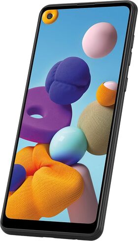 هاتف Samsung Galaxy A21 GSM غير مقفل يعمل بنظام Android، الإصدار الأمريكي من الهاتف الذكي، سعة تخزين 32 جيجابايت، بطارية طويلة الأمد، شاشة لا متناهية 6.5 بوصة، كاميرا رباعية، أسود (متجدد) in Kuwait