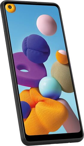 هاتف Samsung Galaxy A21 GSM غير مقفل يعمل بنظام Android، الإصدار الأمريكي من الهاتف الذكي، سعة تخزين 32 جيجابايت، بطارية طويلة الأمد، شاشة لا متناهية 6.5 بوصة، كاميرا رباعية، أسود (متجدد) in Kuwait