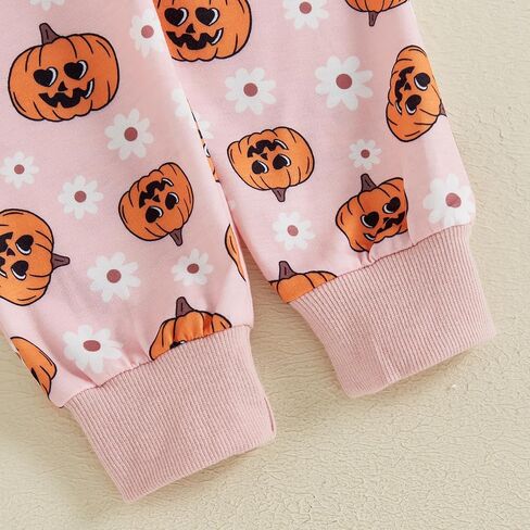 Toddler Baby Girl Halloween Outfit Long Sleeve Cute Print Sweatshirt Shirt Tops + Pants Fall Winter Clothes Set in Kuwait