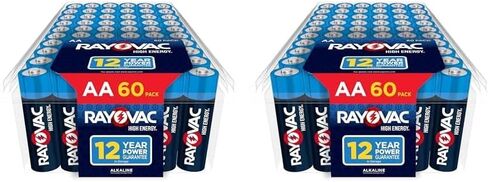 Rayovac AA Batteries, Double A Battery Alkaline, 60 Count in Saudi Arabia