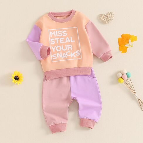 TheFound Toddler Girl Birthday Outfits Letter Print Crew Neck Long Sleeve Sweatshirts Top Long Pants 2Pcs Baby Girl Clothes in Saudi Arabia