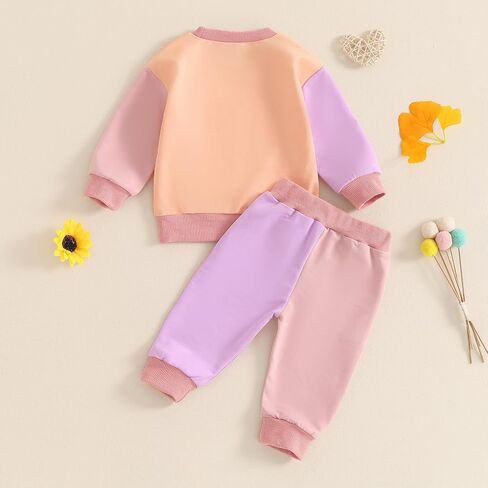 TheFound Toddler Girl Birthday Outfits Letter Print Crew Neck Long Sleeve Sweatshirts Top Long Pants 2Pcs Baby Girl Clothes in Saudi Arabia