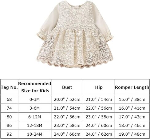 IDOPIP Newborn Baby Girls Lace Romper Dress Toddler Boho Floral Lace Long Sleeve Bodysuit Jumpsuit Baptism Birthday Outfits in Saudi Arabia