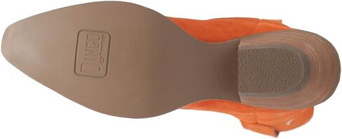 Dingo Womens Sabana Embroidered Snip Toe Casual Boots Mid Calf Mid Heel 2-3" - Orange in Saudi Arabia
