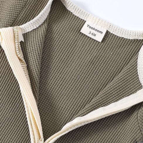 Baby 2 Pack Rompers Long Sleeve Waffle Two Way Zipper One-Piece Romper Cotton Jumpsuit Outfits in Saudi Arabia